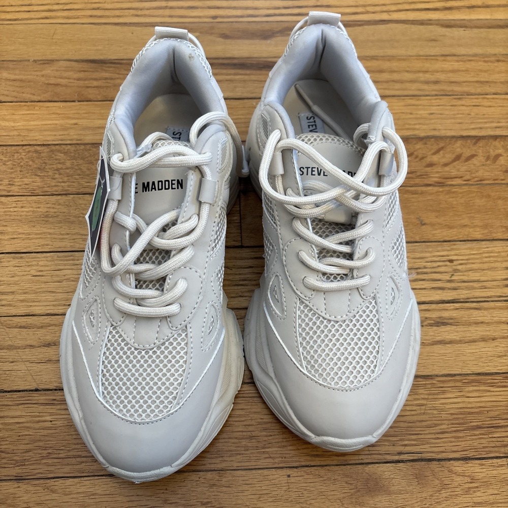 Steve Madden Clydie Bone Women's Shoes Size 8 Lace Up Chunky Sneaker